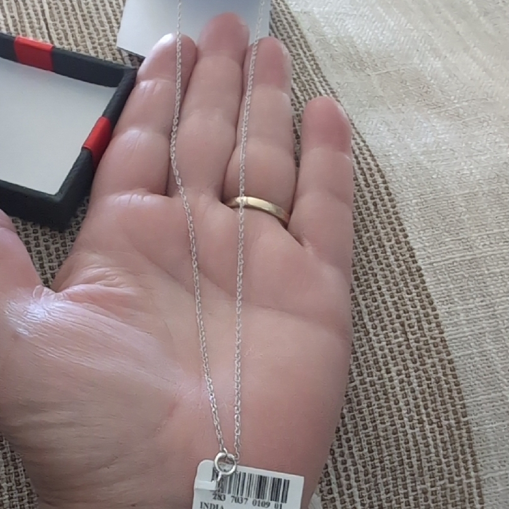 Sterling Silver Diamond Necklace - Picture 4 of 7